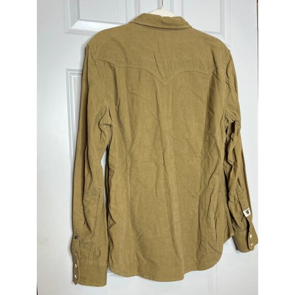 Diesel Brown Corduroy Western Button Front Shirt Size Large - Picture 2 of 6